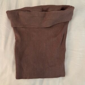 white fox brown ribbed tube top